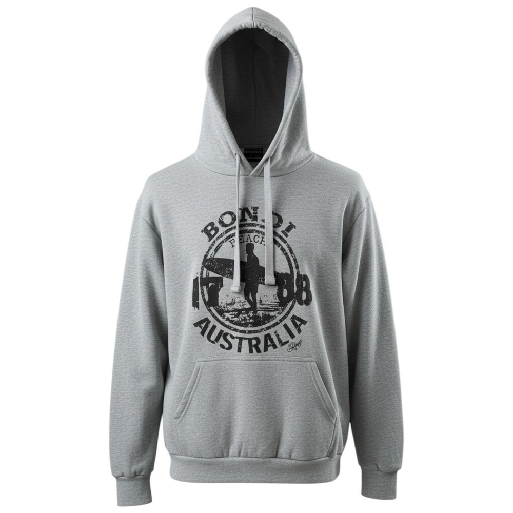 Bondi Beach Australia Hoodie Sweater Men Size Medium Vintage Grey